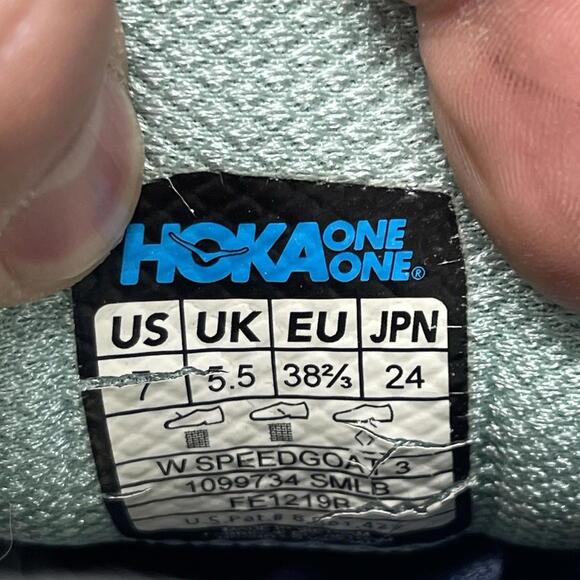 HOKA Speedgoat 3 Trail Running Shoes Womens Size 7 Blue Sneakers One One - Picture 10 of 11